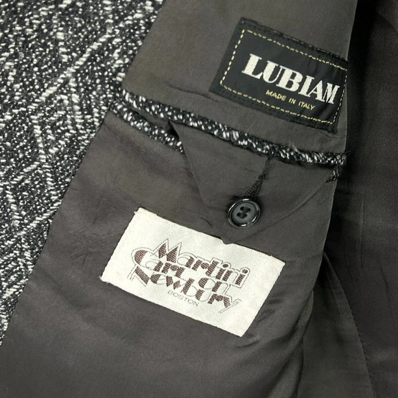Lubiam Sportcoat Blazer Italian Tweed Wool Blend Gray Mens Sz 50L Martini Carl - Picture 5 of 7